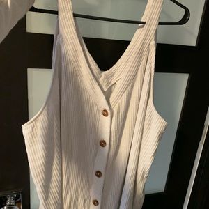 White Button Down Tank Top